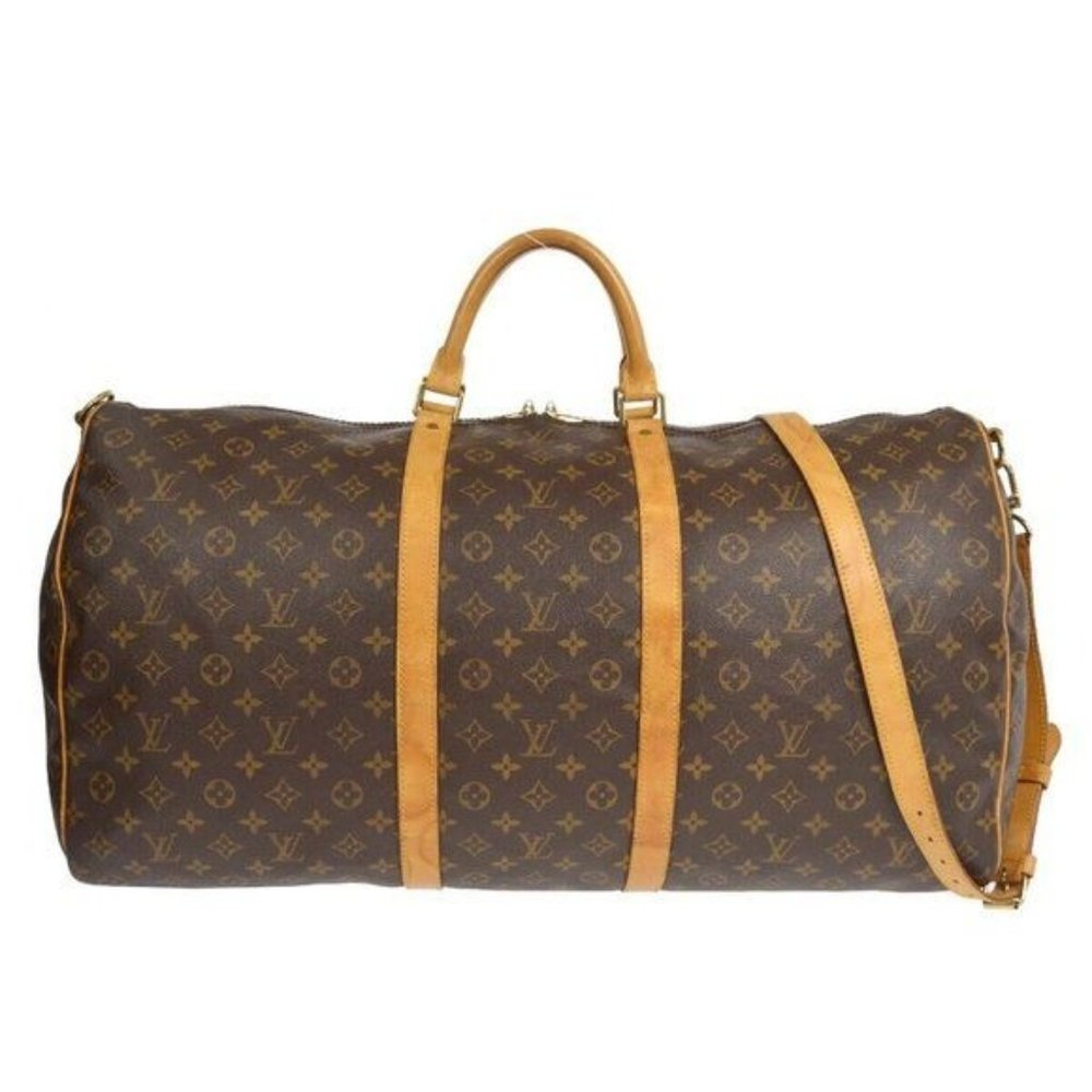 Authentic Louis Vuitton Travel Bag Keepall Bandouliere 60 Used LV Handbag